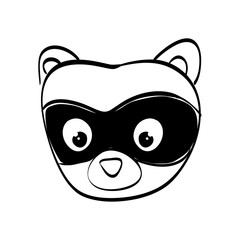 raccoon cartoon icon. cute animal design. vector graphic