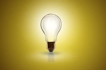 Idea concept -   light bulb on the color background