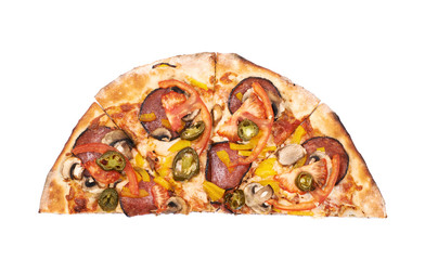 Half of a mexican pizza isolated