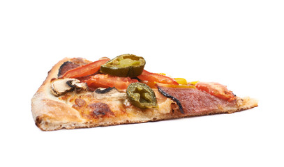 Slice of a mexican pizza isolated