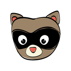 raccoon cartoon icon. cute animal design. vector graphic
