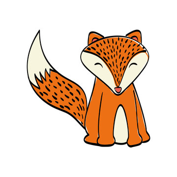 fox cartoon icon. cute animal design. vector graphic