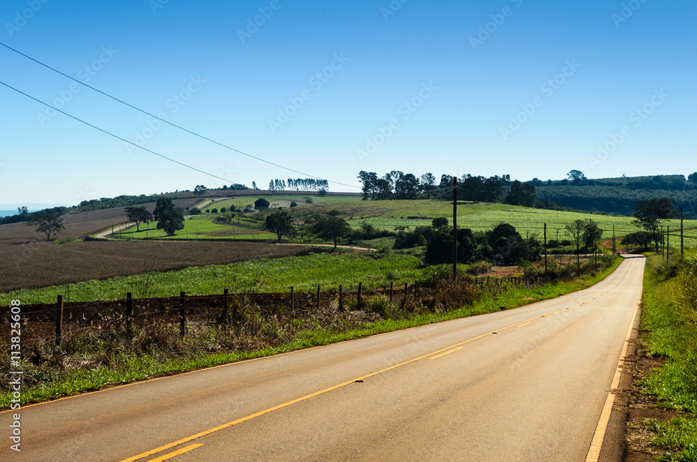 Wall mural estrada rural do interior do brazil