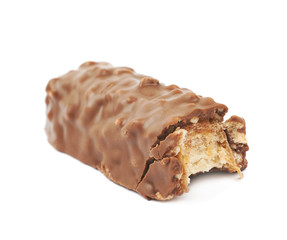 Caramel chocolate bar isolated
