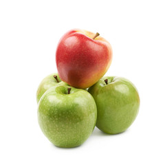 Red and green apples composition