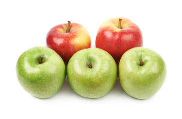 Red and green apples composition