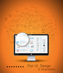 Business Solution and Idea Conceptual background with a desktop pc