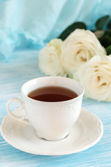 Black tea in elegant cup