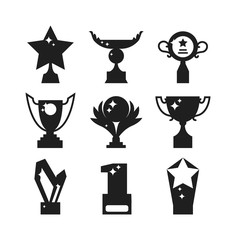 Sports awards black silhouette vector illustration.