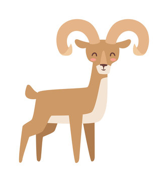 Mountain deer vector illustration.