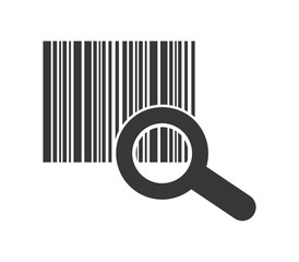 code and lupe silhouette. Delivery design. vector graphic