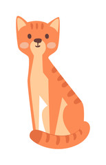 Cartoon cat pet animal vector illustration.