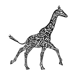 Running giraffe vector