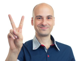 expressions of bald man