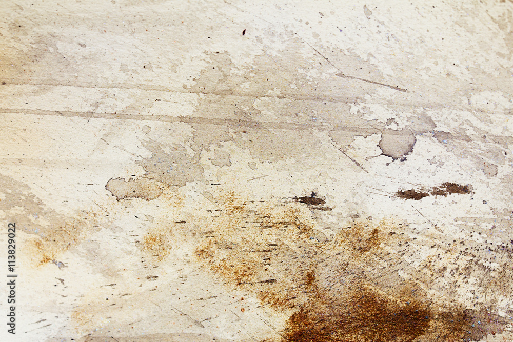 Poster abstract painting with blurry and stained structure. metal rust effect with glitter grains. painting