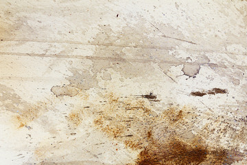 abstract painting with blurry and stained structure. metal rust effect with glitter grains. Painting on old paper.