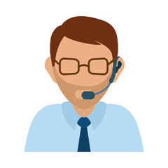 Operator man avatar. Customer service. vector graphic