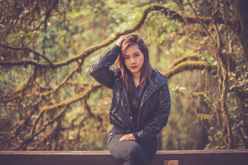 Young asian woman in autumn