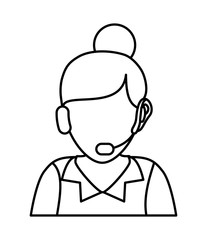 Operator woman avatar. Customer service. vector graphic