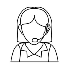 Operator woman avatar. Customer service. vector graphic