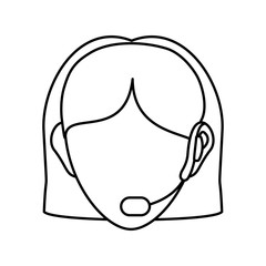 Operator woman avatar. Customer service. vector graphic