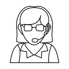 Operator woman avatar. Customer service. vector graphic