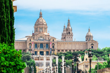 Obraz premium National Museum in Barcelona, Placa De Espanya