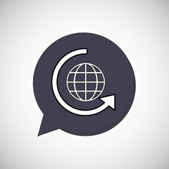 Call center design. Global communication. Flat illustration,