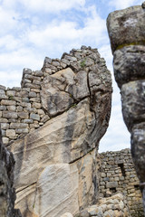 Machu Pichu wall built on existing stones