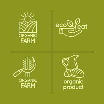 The flat linear set of logos natural products.