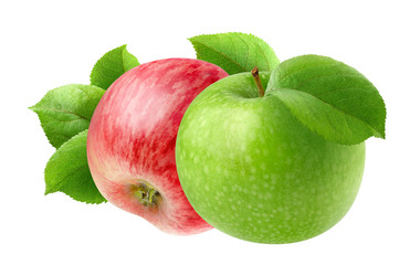 Two isolated apples