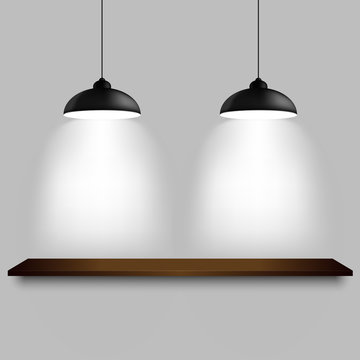 Black ceiling lamps with shelf template