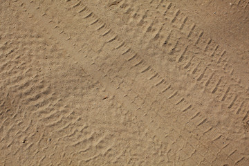  texture tread marks in the sand