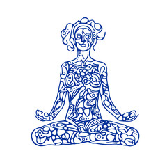 Abstract meditating woman