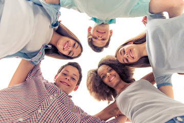Happy teenage friends
