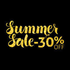 Gold Summer Sale 30 Off Lettering over Black