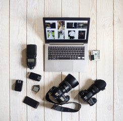 Photographer Wedding Equipment Camera Business Work Hobby Lifestyle Start Up Concept