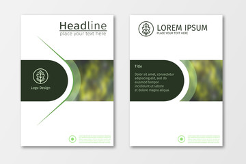 Green annual report business brochure flyer design template vector, Leaflet cover presentation abstract flat background, layout in A4 size for magazine, cover, poster design