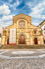 Fototapeta premium Scenic facade of the ancient Cosenza's Cathedral, Italy