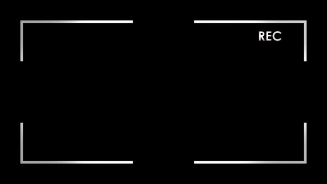 The viewfinder of a recording camera. Computer-generated, but with the shadows and subtleties of the real thing. Version with simple style, few elements, angles shape.