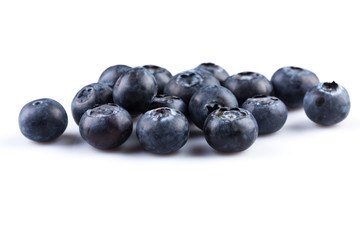 Blueberries on white background