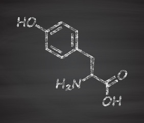 Fototapeta na wymiar Tyrosine (l-tyrosine, Tyr, Y) amino acid molecule.