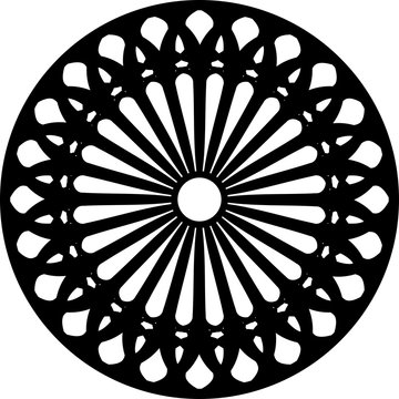 Gothic Rosette Window Pattern, Vector Illustration