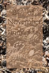 Vertical Autumn Card, November Thanksgiving