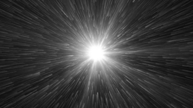 Animation grey background with lens flare rays in dark background sky and stars. Seamless loop.