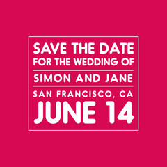 Save the Date vector wedding invitation