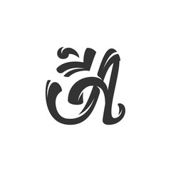 Vector Letter A icon isolated on white background