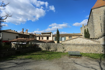 Fototapeta na wymiar Carcassonne, Burg, Festung, Architektur, alt, Frankreich, Languedoc-Roussillon