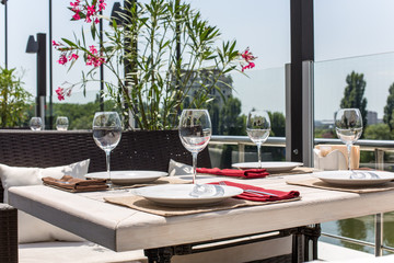decorated table in the open air