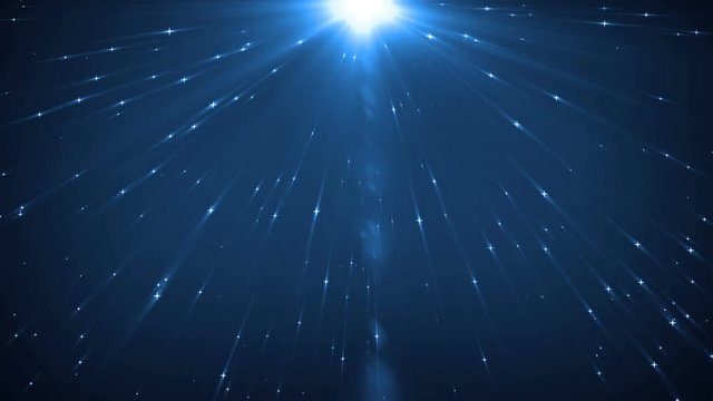 Abstract blue animation background with lens flare. VJ Seamless loop.
